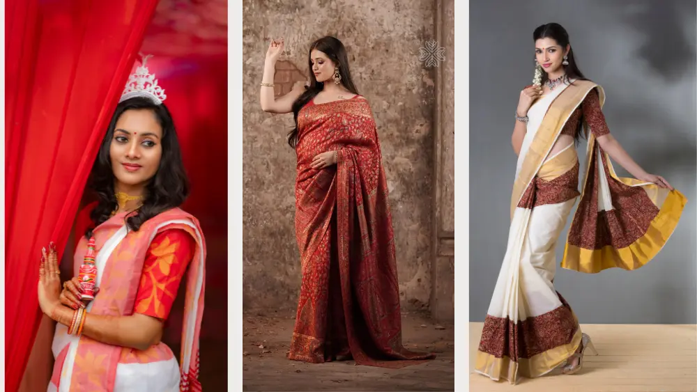 sarees from various Indian regions
