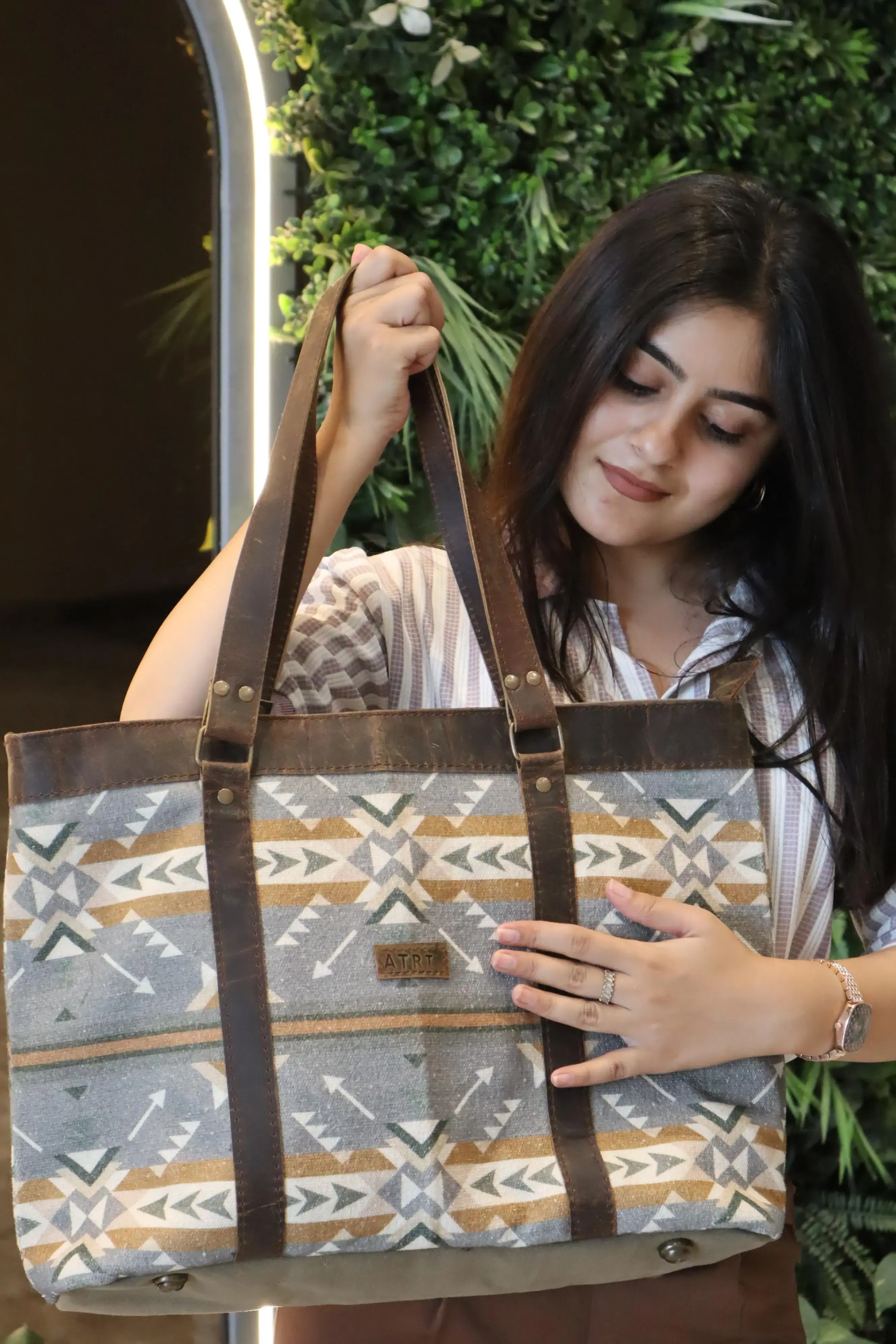 woman with the tote bag