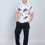 Digital Printed Premium Stretchable Polo Neck Half Sleeve T-Shirt - Rich Brown