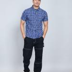 Digital Printed Premium Stretchable Polo Neck Half Sleeve T-Shirt - Royal Blue