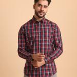 BERRYBLUES Mens Basic Checks Cotton Full Sleeve Shirt