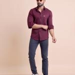 BERRYBLUES Basic Men's Solid Full Sleeve Knitted Shirt