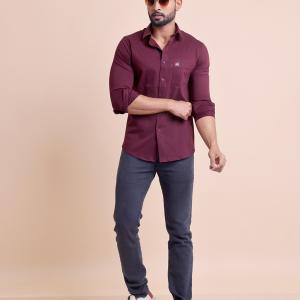 BERRYBLUES Basic Men's Solid Full Sleeve Knitted Shirt