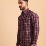 BERRYBLUES Mens Basic Checks Cotton Full Sleeve Shirt