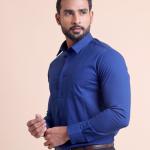 BERRYBLUES Basic Mens Solid Cotton Full Sleeve Formal & Casual Shirt