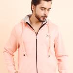 BERRYBLUES Premium Men's Fleece Full Sleeve Hoody Sweat Shirt - Peach