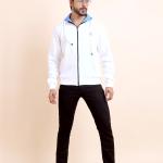 BERRYBLUES Premium Men's Fleece Full Sleeve Hoody Sweat Shirt - OffWhite