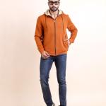BERRYBLUES Premium Men's Fleece Full Sleeve Hoody Sweat Shirt - Rust