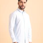 BERRYBLUES Mens Light Striped Cotton Full Sleeve Shirt