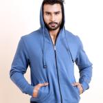 BERRYBLUES Premium Men's Fleece Full Sleeve Hoody Sweat Shirt - Petrol