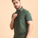 BERRYBLUES Mens Premium Mercerised Pique Polo Neck Half Sleeve T-shirt