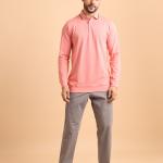BERRYBLUES Mens Premium Mercerised Pique Polo Neck Full Sleeve T-Shirt