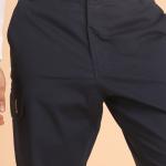 BERRYBLUES Premium 100% Cotton Twill Midrise Six Pockets Cargo Pants - Navy