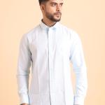 BERRYBLUES Mens Light Striped Cotton Full Sleeve Shirt