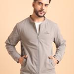 BERRYBLUES Premium Men's Comfort Bomber Jacket - Light Grey