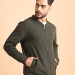 BERRYBLUES Premium Men's Comfort Bomber Jacket - Olive