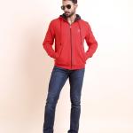 BERRYBLUES Premium Men's Fleece Full Sleeve Hoody Sweat Shirt - Red