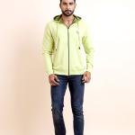 BERRYBLUES Premium Men's Fleece Full Sleeve Hoody Sweat Shirt - Lime