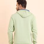 BERRYBLUES Premium Men's Fleece Full Sleeve Hoody Sweat Shirt - Pista