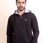 BERRYBLUES Premium Men's Fleece Full Sleeve Hoody Sweat Shirt - Black