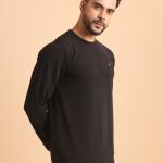 BERRYBLUES Premium Mens Round Neck Full Sleeve Rib T-Shirt