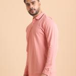 BERRYBLUES Mens Premium Mercerised Pique Polo Neck Full Sleeve T-Shirt