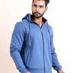 BERRYBLUES Premium Men's Fleece Full Sleeve Hoody Sweat Shirt - Petrol