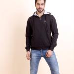 BERRYBLUES Premium Men's Fleece Full Sleeve Hoody Sweat Shirt - Black