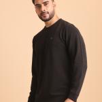 BERRYBLUES Premium Mens Round Neck Full Sleeve Rib T-Shirt