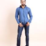 BERRYBLUES Premium Men's Fleece Full Sleeve Hoody Sweat Shirt - Petrol