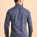 BERRYBLUES Mens Stripe Cotton Full Sleeve Shirt