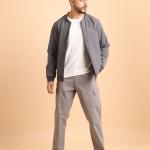 BERRYBLUES Premium Men's Comfort Bomber Jacket - Dark Grey