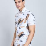 Digital Printed Premium Stretchable Polo Neck Half Sleeve T-Shirt - Rich Brown