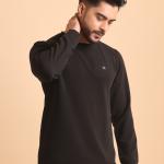 BERRYBLUES Premium Mens Round Neck Full Sleeve Rib T-Shirt