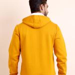 BERRYBLUES Premium Men's Fleece Full Sleeve Hoody Sweat Shirt - Mustard