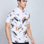 Digital Printed Premium Stretchable Polo Neck Half Sleeve T-Shirt - Rich Brown
