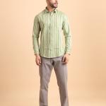 Mens Full Sleeve Cotton Checks Shirt - Pista