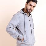 BERRYBLUES Premium Men's Fleece Full Sleeve Hoody Sweat Shirt - Grey