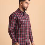 BERRYBLUES Mens Basic Checks Cotton Full Sleeve Shirt
