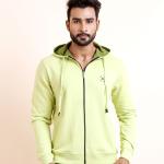 BERRYBLUES Premium Men's Fleece Full Sleeve Hoody Sweat Shirt - Lime