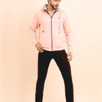 BERRYBLUES Premium Men's Fleece Full Sleeve Hoody Sweat Shirt - Peach