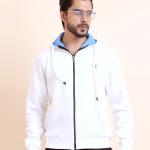 BERRYBLUES Premium Men's Fleece Full Sleeve Hoody Sweat Shirt - OffWhite