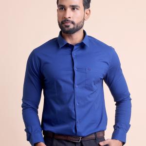 BERRYBLUES Basic Mens Solid Cotton Full Sleeve Formal & Casual Shirt