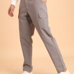 BERRYBLUES Premium 100% Cotton Twill Midrise Six Pockets Cargo Pants - Dark Grey