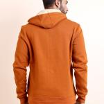 BERRYBLUES Premium Men's Fleece Full Sleeve Hoody Sweat Shirt - Rust
