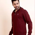 BERRYBLUES Premium Men's Fleece Full Sleeve Hoody Sweat Shirt - Maroon