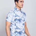 Digital Printed Premium Stretchable Polo Neck Half Sleeve T-Shirt - Petrol Color