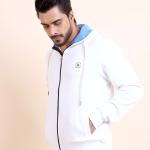 BERRYBLUES Premium Men's Fleece Full Sleeve Hoody Sweat Shirt - OffWhite