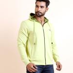 BERRYBLUES Premium Men's Fleece Full Sleeve Hoody Sweat Shirt - Lime