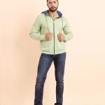 BERRYBLUES Premium Men's Fleece Full Sleeve Hoody Sweat Shirt - Pista
